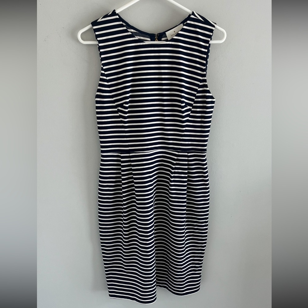 Kate Spade Navy Striped Sheath Dress.